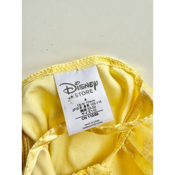 Girls' DISNEY Belle Yellow Glitter Satin Tulle Rosette Dress Costume, Size 4 - Picture 11 of 14